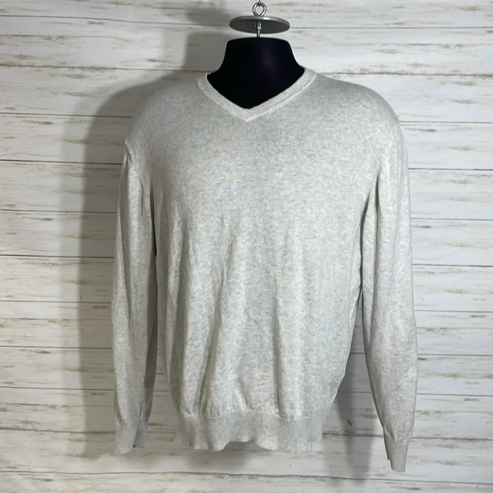 Bowen & Wright V Neck Wool Blend Sweater Men's Size XL